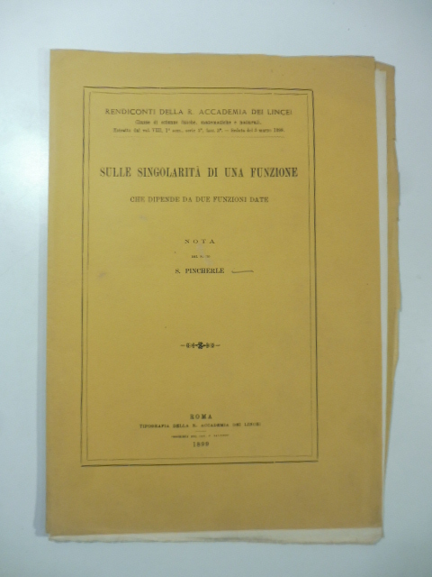 Sulle singolarità di una funzione che dipende da due funzioni date. Nota